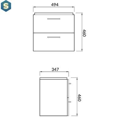 Тумба з умивальником Cersanit Lara Mille Slim 50 біла S801-356