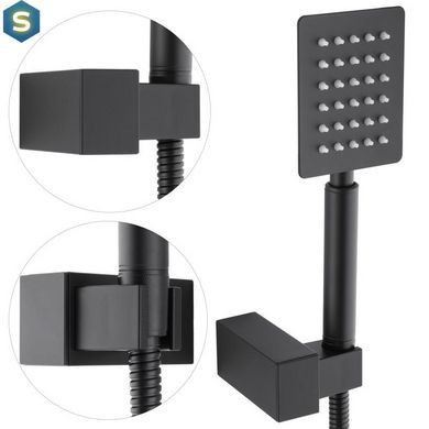 Душевая система скрытого монтажа Yoka Dual black + BOX BP.DUAL-BLK, Черный матовый