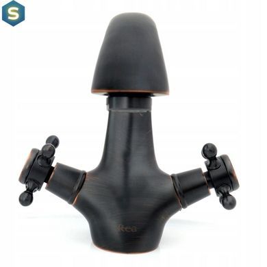 Змішувач для умивальника Rea Retro Old black чорний REA-B0225, Чорний/золото