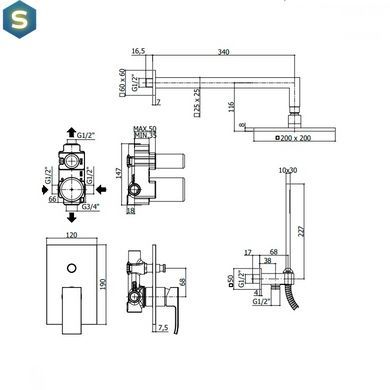 Душевая система скрытого монтажа Paffoni KIT LES015 CR, Хром