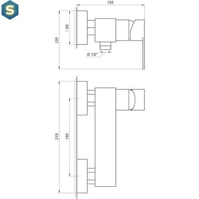 Змішувач для душа Topaz Sardinia TS 08718-H19-BB, Черный матовый