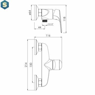 Смеситель для душа Imprese Orlik хром f03309401CA, Хром