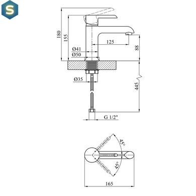 Смеситель для раковины Kroner KRP Essen - W010 CV024323, Хром