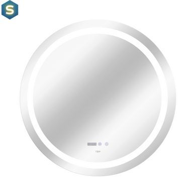 Зеркало Qtap Mideya R800 с LED-подсветкой Touch, с антизапотеванием, с часами, диммером яркости QT2078NCR8080W