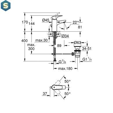 Смеситель для умывальника Grohe BauFlow 23751000