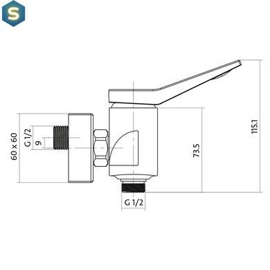 Смеситель для душа Cersanit Cromo S951-036, Хром