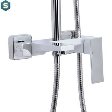 Душова система універсальна Qtap Gemini на три споживача (з виливом) QTGEM111CRW45687 Chrome/White, Білий