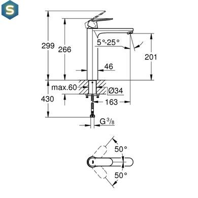 Смеситель для раковины Grohe Eurosmart Cosmopolitan XL-size 23921000