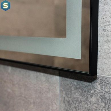 Дзеркало Dusel DE-M0061S1 Black 65x80 см з годинником і Bluetooth 600611, Чорний/золото