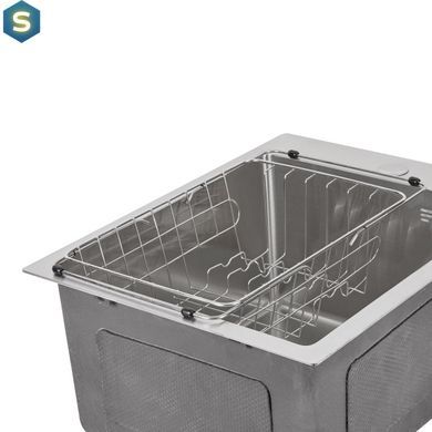 Набір 3 в 1 Lidz кухонна мийка H6050 3.0/0.8 мм Brush + сушарка + дозатор для миючого засобу