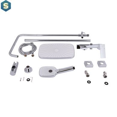 Душова система універсальна Qtap Gemini на три споживача (з виливом) QTGEM111CRW45687 Chrome/White, Білий