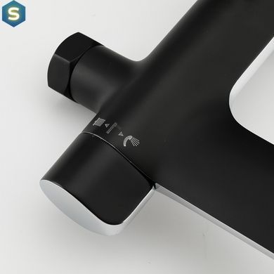 Душевая система Gappo G2403-6 с изливом, черный/хром, Черный матовый