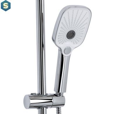 Душова система універсальна Qtap Gemini на три споживача (з виливом) QTGEM111CRW45687 Chrome/White, Білий