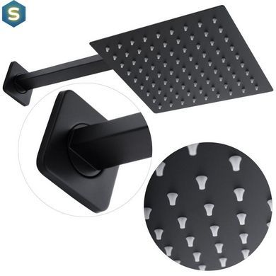 Душевая система скрытого монтажа Yoka Dual black + BOX BP.DUAL-BLK, Черный матовый