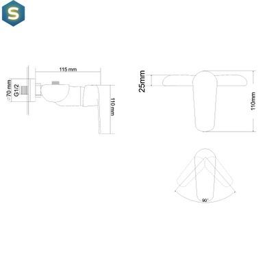 Смеситель для душа хром/белый Rj Fly RBZ084-5W, Белый