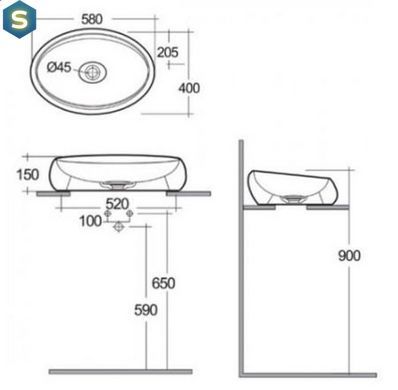 Умывальник RAK Ceramics Cloud 60x40 CLOCT6000500A, Белый матовый