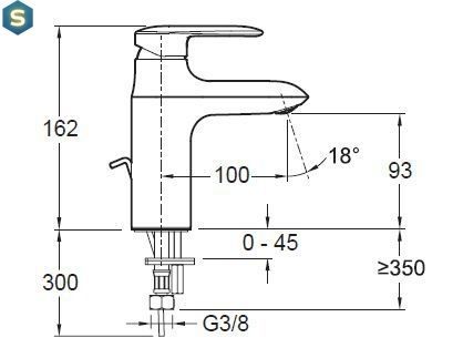 Смеситель для умывальника Jaсob Delafon Kumin E98827-CP
