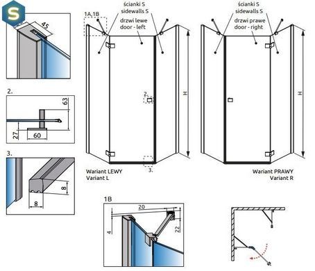 Душова кабіна Radaway Essenza New Black PTJ 90x90x200 385010-54-01L+385050-54-01