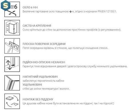 Душова кабіна Radaway Essenza New Black PTJ 90x90x200 385010-54-01L+385050-54-01