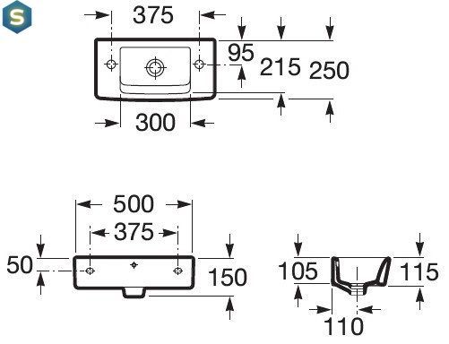 Умывальник Roca Hall A325883000, Белый