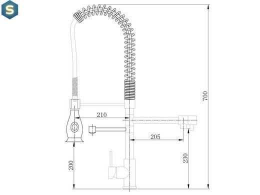 Смеситель для кухни Asignatura Industrial 80545600, Хром