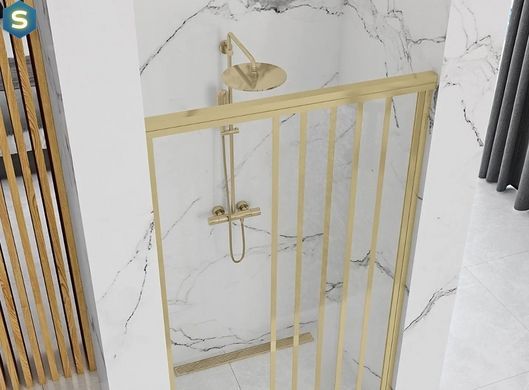 Душові двері Rea Alex 90 brushed gold REA-K2506, прозорий, золотий