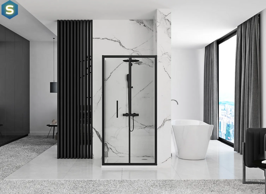 Душова кабіна Rea Rapid Fold 80x90 black REA-K6421 + REA-K6419, Черный матовый, Універсальна, прозорий, чорний матовий