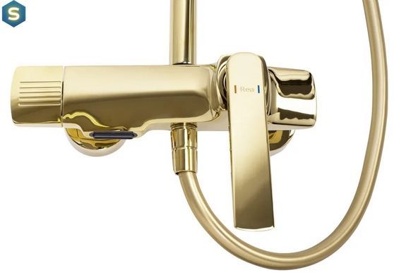Душевая система Rea Rebel gold с изливом REA-P2413, Золотой