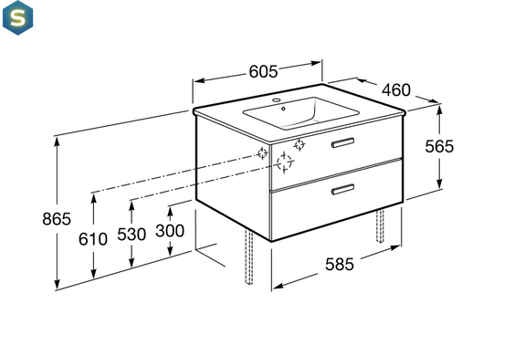 Тумба з умивальником Roca Victoria Basic 60 см береза A855854422