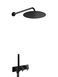 Душева система Kohlman Axel 25 black з термостатом + BOX прихованого монтажу KPL-QW265AB25, Черный матовый