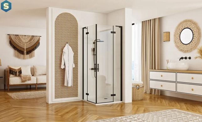 Душова кабіна Rea Hugo 100x100 black подвійна REA-K6602, Черный матовый, Універсальна, чорний матовий