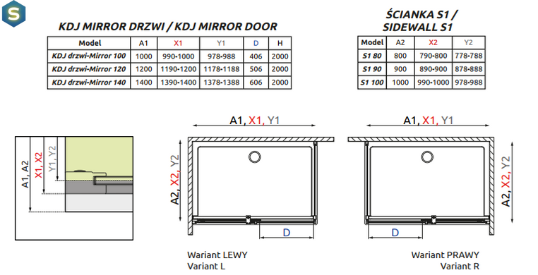 Душевая кабина Radaway Espera KDJ Mirror 120Lx80R 380595-01L+380232-71L+380148-01R