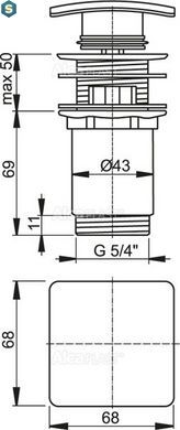 Донний клапан Alcaplast A393, Хром