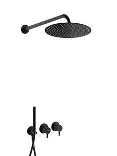 Душова система Kohlman Axel 30 black + BOX прихованого монтажу KPL-QW260AB30, Черный матовый