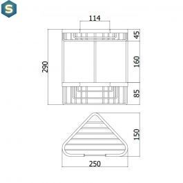 Полка угловая Paffoni 250x150xh290 см chrome ZPOR005CR, Хром