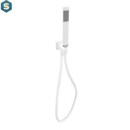 Душевой гарнитур Paffoni Quadro с держателем и шлангом 1500 мм white matt ZDUP095BO, Белый матовый