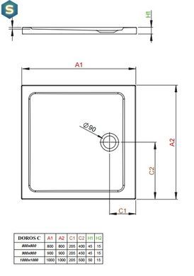 Душевой поддон Radaway Doros C 100x100 SDRC1010-01