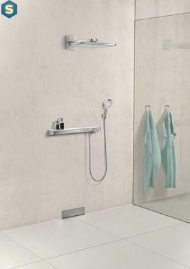 Верхній душ Hansgrohe Rainmaker Select 460 1jet з тримачем Black/Chrome 24003600