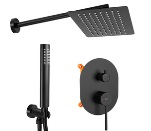 Душевая система скрытого монтажа Rea Oval + Box black REA-P8467, Черный матовый