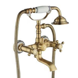 Смеситель для ванны Rea Rustico antique gold настенный с изливом REA-B0702, Золотой