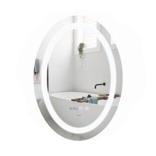 Зеркало Qtap Mideya 500х700 с LED-подсветкой Touch, с антизапотеванием, с часами, диммером яркости QT2078NCR5070W