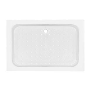 Душовий піддон Kapielka ST120x80x14 низький, прямокутний, діаметр зливу 52 мм Lidz, Білий