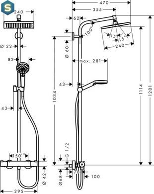 Душова система з термостатом Hansgrohe 27271000