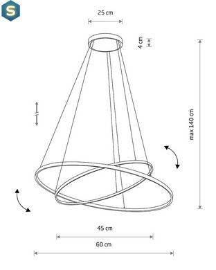 Подвесной светильник Nowodvorski 10814 Circolo LED 2x35W 3000K 1200Lm IP20 Bl