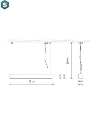 Підвісний світильник Nowodvorski 7535 Soft led T8LED 1x16W 3000K 2300Lm IP20 Gr