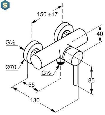 Змішувач для душу Kludi Bozz 388310576, Хром
