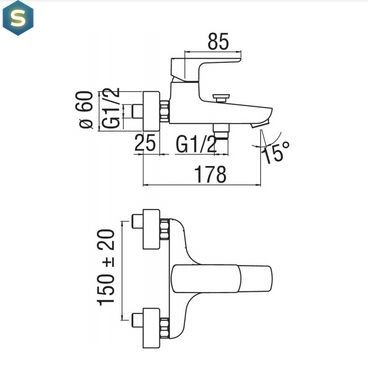 Смеситель для ванны Nobili Acquaviva VV103110/1CR, Хром