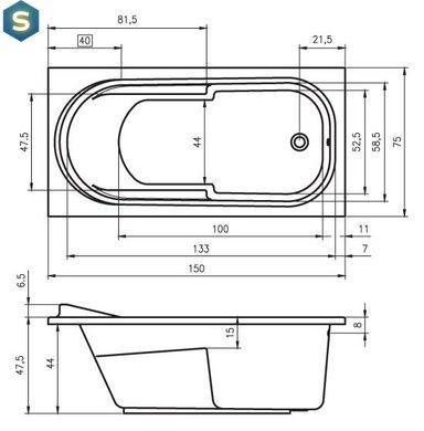Ванна акрилова Riho Columbia 150x75 BA0200500000000, Білий