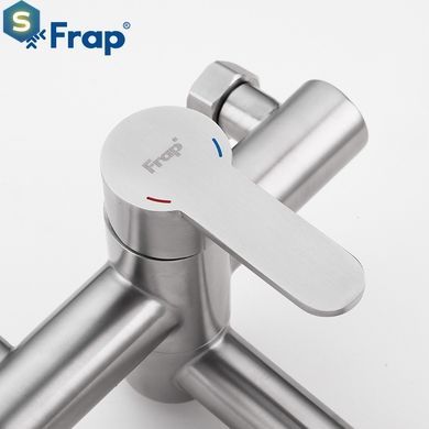 Смеситель для ванны нержавейка короткий гусак гайка &Oslash;35 Frap 1/8 F32801 (H801), Нержавеющая сталь
