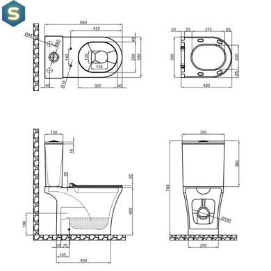 Унитаз-компакт Qtap Presto безободковый с сиденьем Soft-close QT24221217AW, Белый